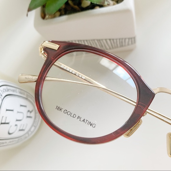 DEREK LAM 281 glasses 18k gold plated ruby/goldNWT - Picture 11 of 12